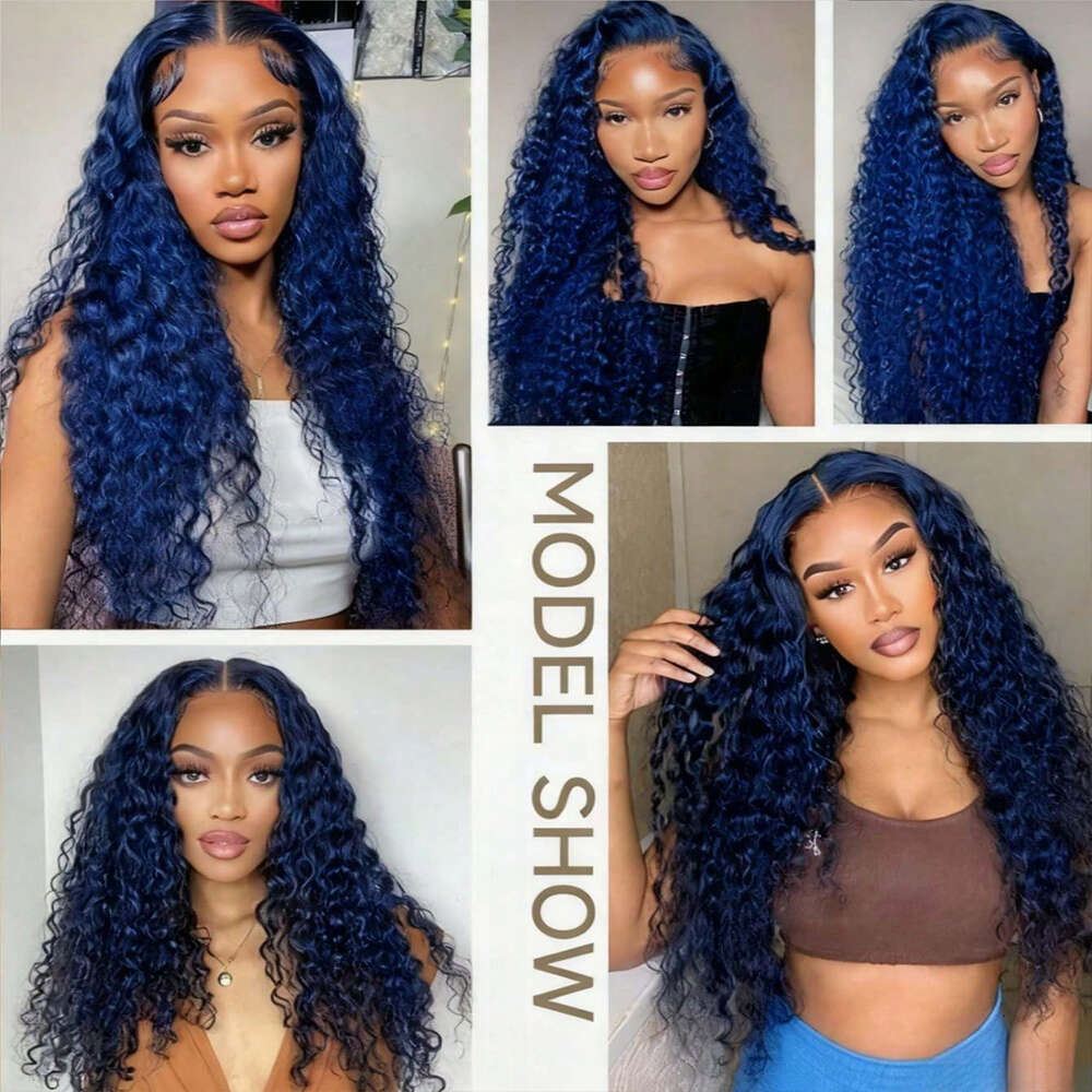 Brazilian Virgin Human Wig - 13X4 HD Transparent Front Closure, Pre Plucked No-Knots Kinky Curly 250% Density Deep Colored Brown Roots & Baby Hair Lac