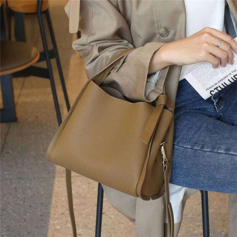 Hifashion Vintage Cow Genuine Leather Bucket Tote Shoulder Bags For Women 2025 Luxury Designer Shopper Crossbody Ladies Handbags