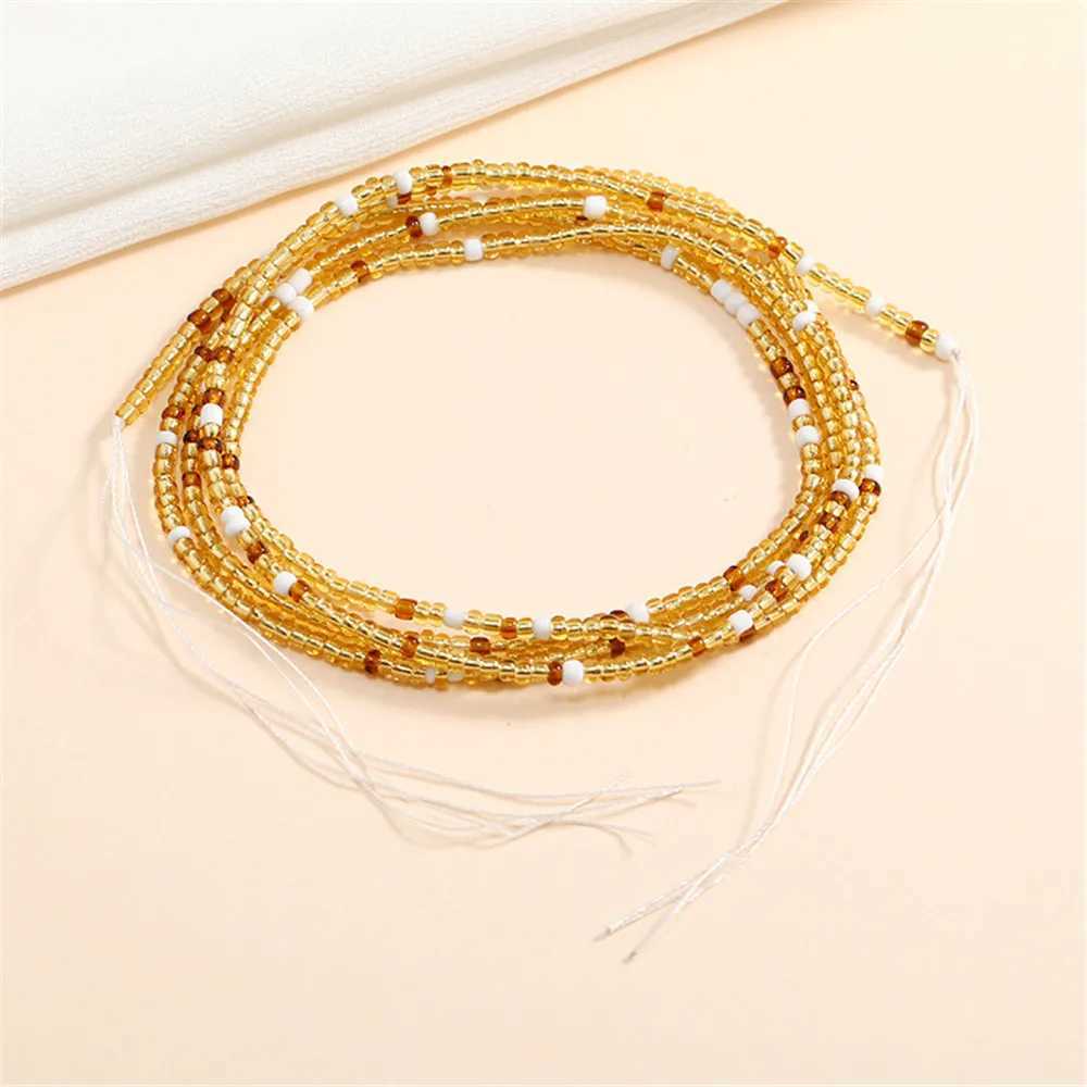 Bohen Colored Beaded Waist Chain Used for Wen Plus Size African Non Stretching Tie Belly Chain Bikini Summer Body Jewelry X250410