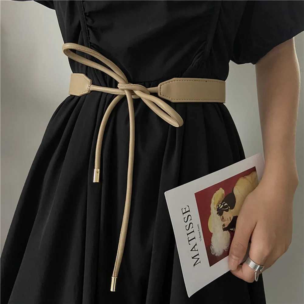 Fashionable thin waistband Versatile dress jacket decorative waistband ultra-thin drawstring PU leather drawstring at the waist X250410