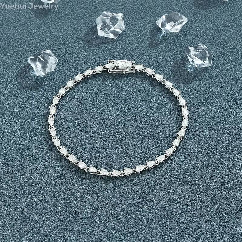 2025 New Arrival 18k Gold Plated Silver 925 Ladies Personalized Fashion Jewelry Moissanite Ankle Bracelets for Women