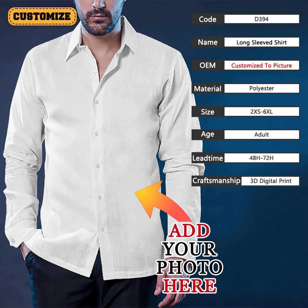 Customized Pattern Mens Long Sleeve Shirt Set Summer Hawaiian Mens Shirt Full Print Design Personalized Button Up Gift X250410