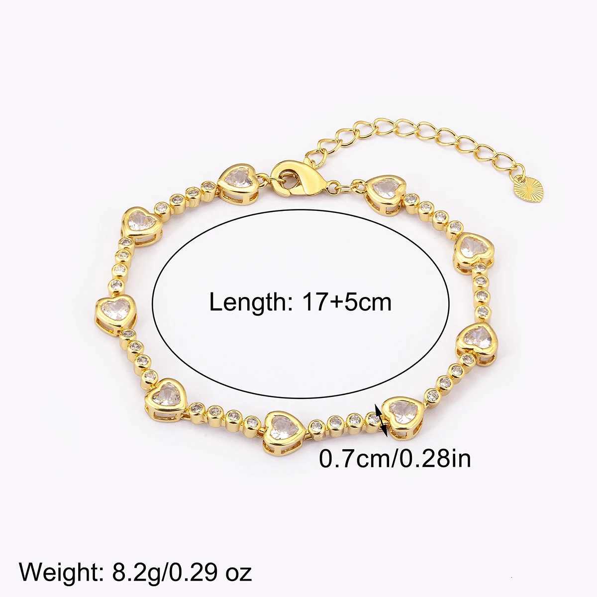 Nidin New Trendy Heart/Rectangular Shape Cubic Zirconia Charm Bracelets For Women Fashion Female OL Style Jewelry Birthday GiftsT251110