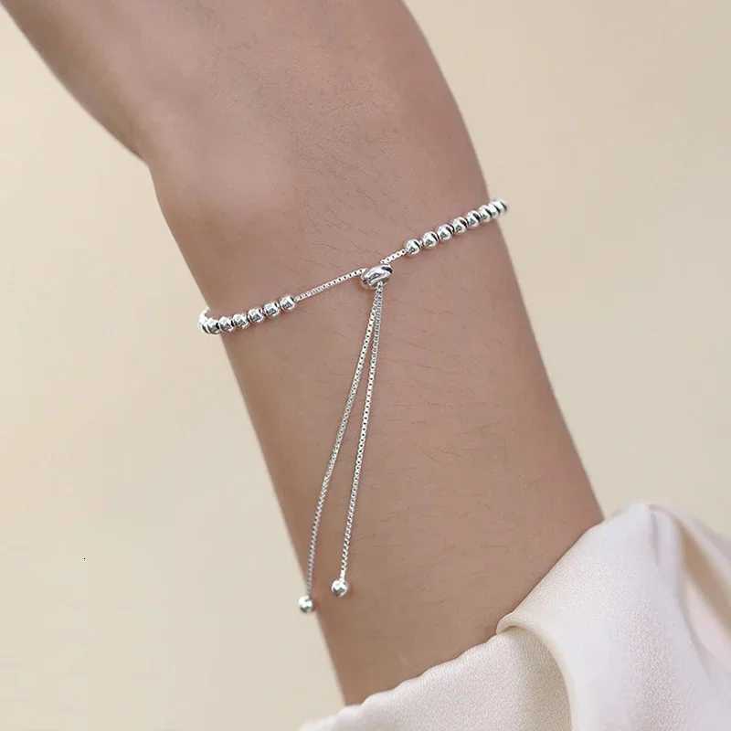 925 Sterling Silver Beautiful Bead Bracelets For Women Korean Fashion Designer Adjustable Bead Bracelet Luxury Original JewelryT251110
