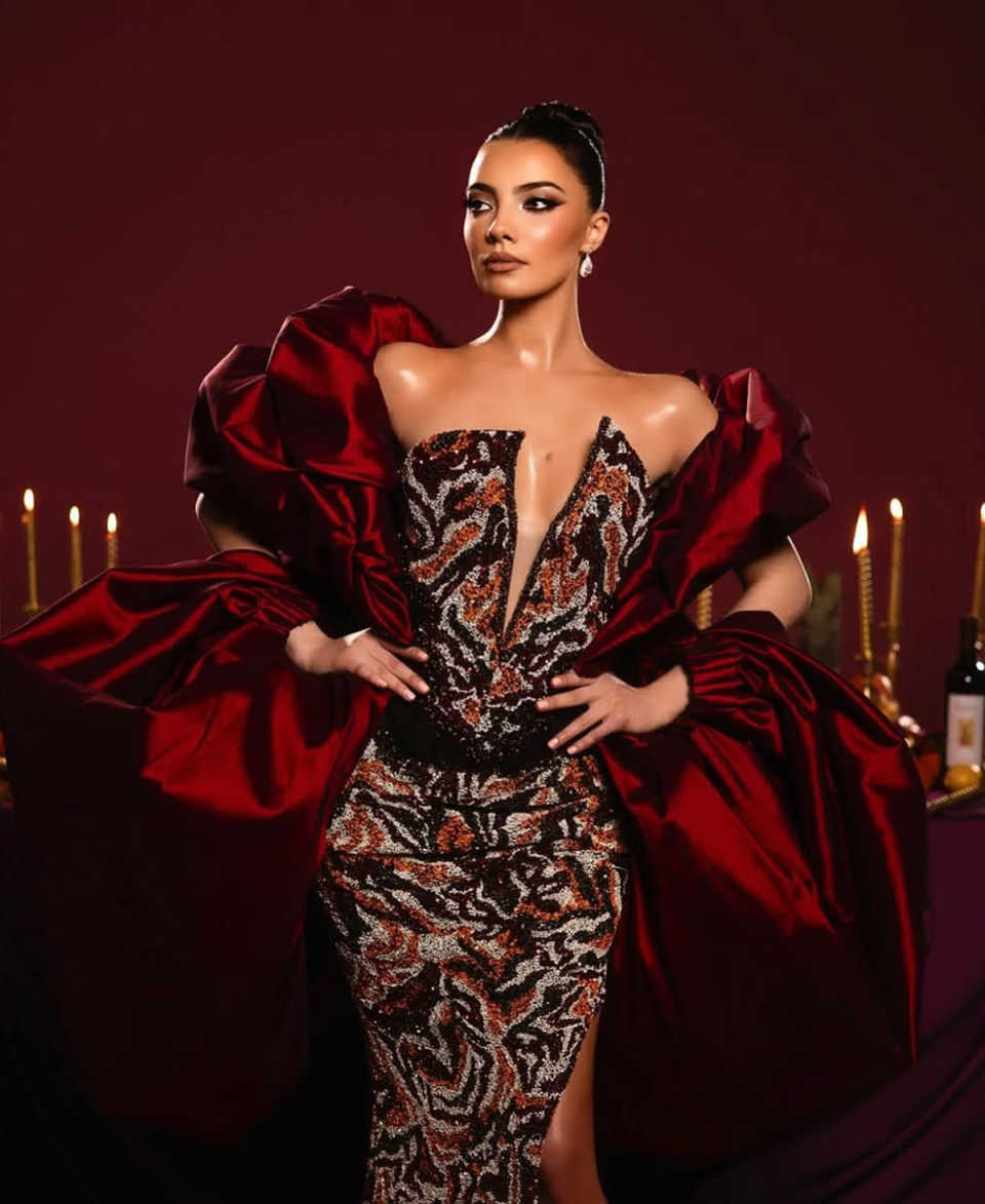 Shine Mermaid Prom Gown Crystal V-Neck Evening Dress Satin Shawl Party Prom Dress Sexy Bridal Gowns vestido de novia Customized Robes De Mariee L25102