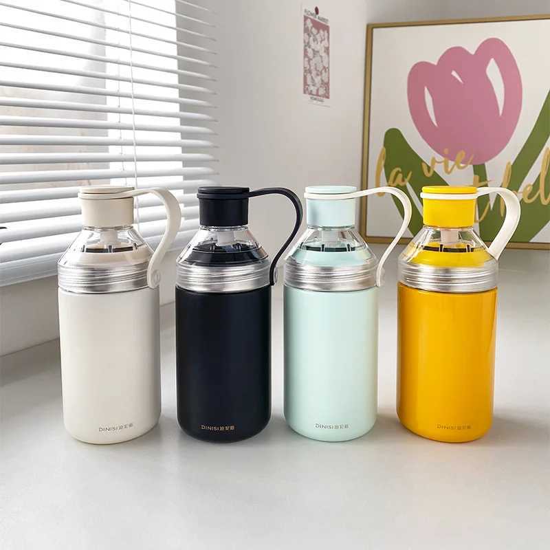 Fashionable cup 316 Stainless Steel Thermos Cup Ins Wind Flower Tea Cup High-looking Portable Straw Water Cup Double Drinking Cup Coffee Cup Y251110