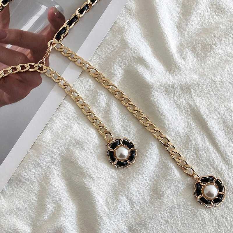 Wenpunk style metal dress decoration waist chain for womens luxury designer brand clothing accessories X250410