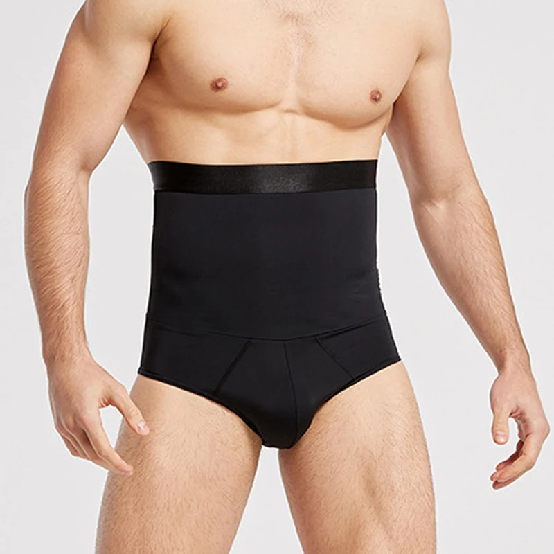 1pcs Men High Waist Shapewear Pants Tummy Control Shorts Body Shaper Compression Trainer Belly Tummy Slimming Boxer Underwear 250409