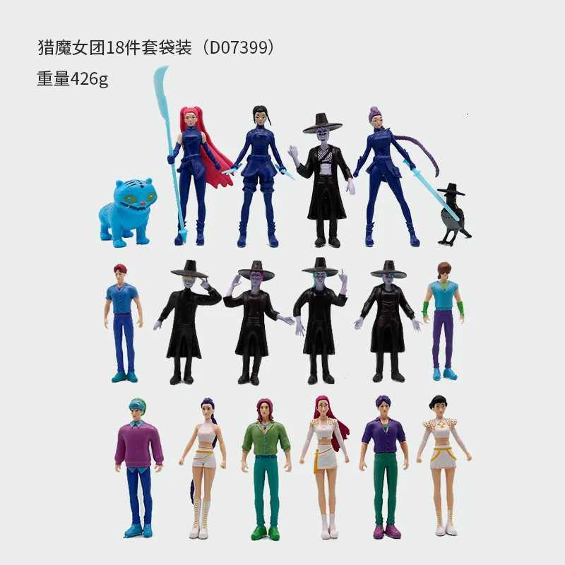 18PCS Anime Kpop Demon Hunters Action Figure Toys Derpys Tiger Ranimeumi Mira Zoey Sussy Figurine Doll for Fans Christmas Gift Z251110