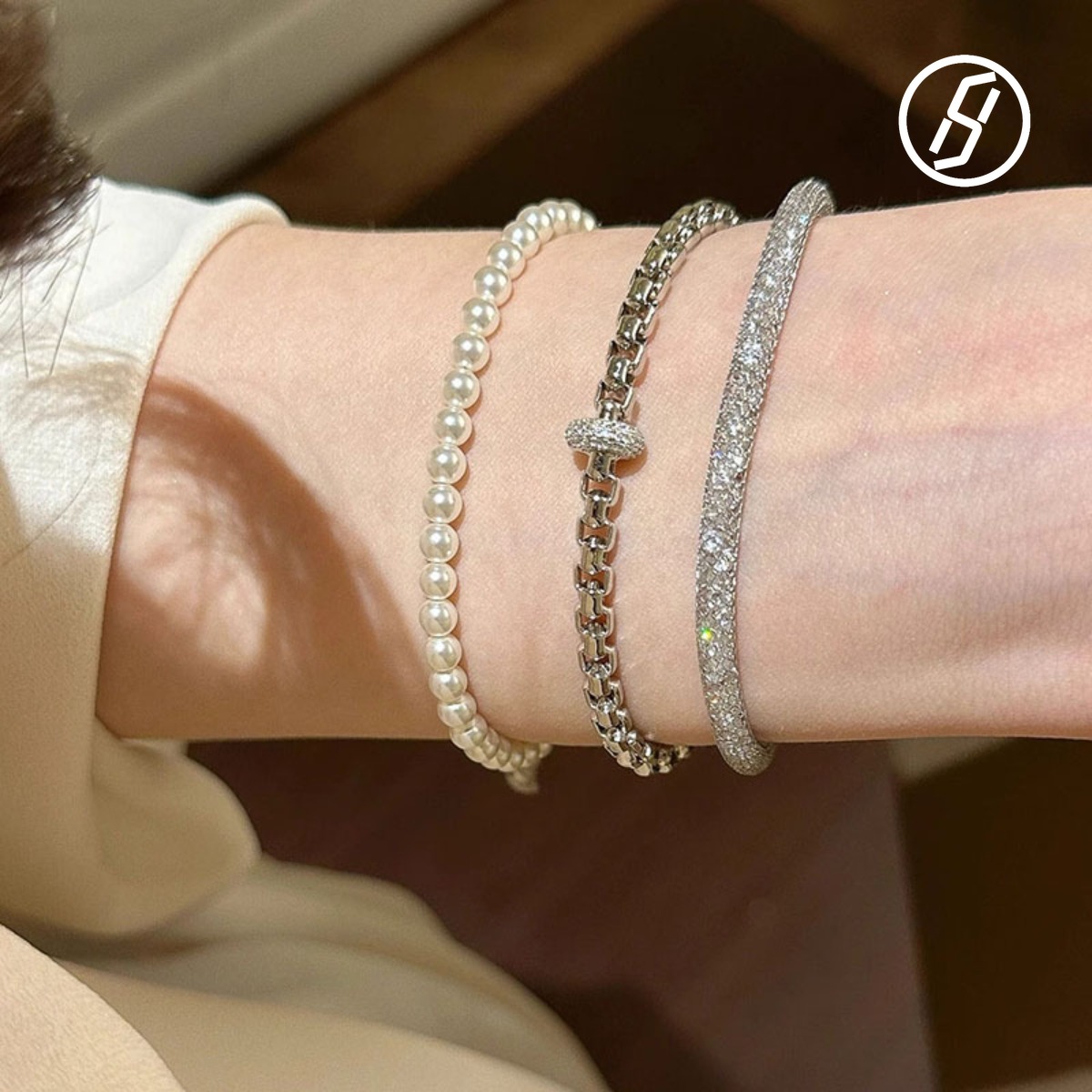 Boutique Craftsmanship Square Chain Diamond Bracelet - Wedding & Valentines Day Jewelry for Women Z260313