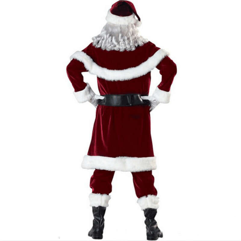 Long Sleeve Christmas Thickened Santa Claus Adult Couple Outfit Party Performance Costume