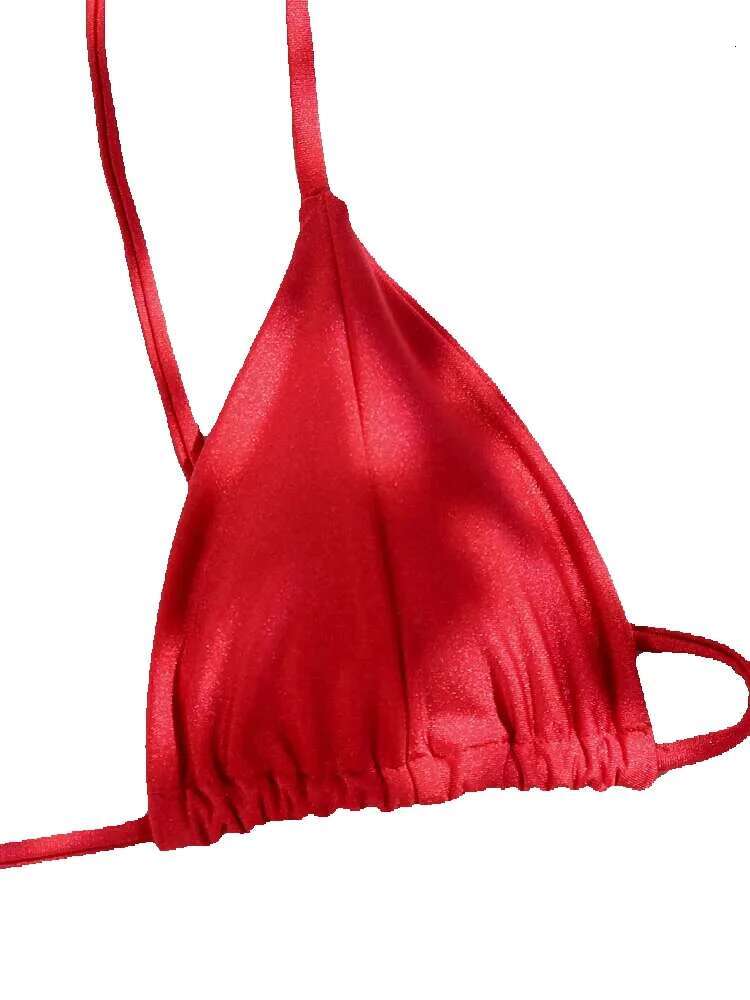 Zrtak thong shell tassel red sexy women's two-piece swimsuit triangle bikini set