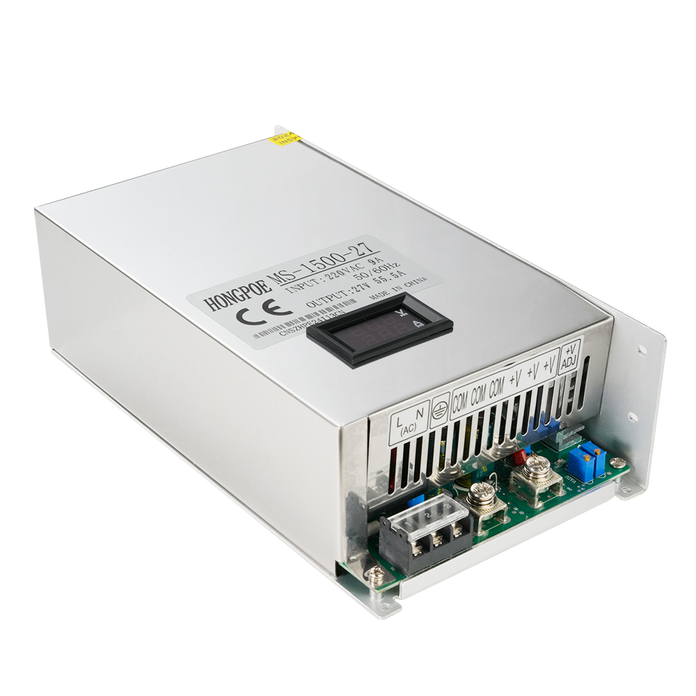1500W 27V 55A digital display adjustable industrial power supply light with monitoring adapter transformer 0-27V AC to DC SMPS 220V input