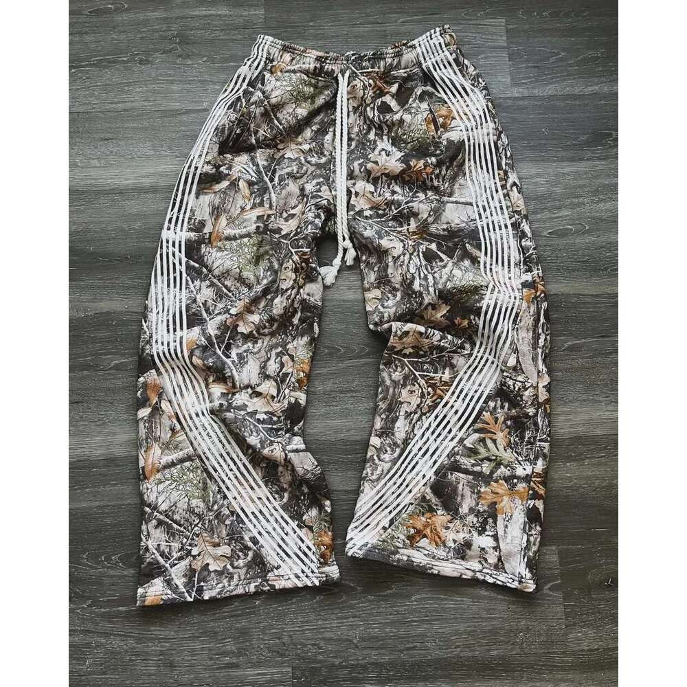 Y2k Streetwear Retro Sweatpants Gothic Hip Hop Camouflage Pattern Loose Casual Mens And Womens Stretch Waist Jogging Pants