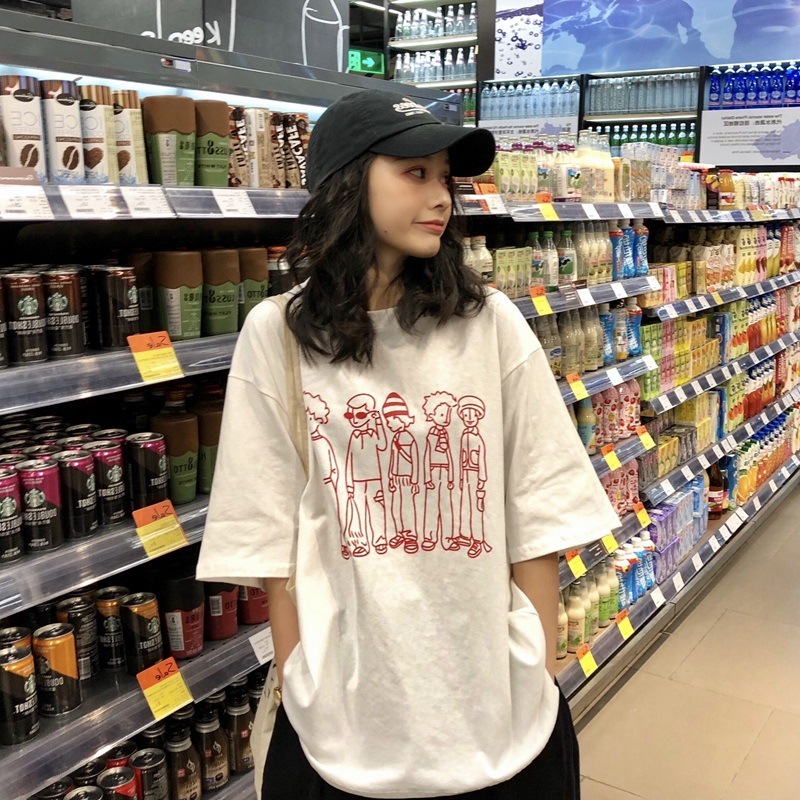 2025S Designer Women s T shirt Short Sleeved Loose And Versatile College Style Top Fashionable Summer New Trend Outdoor Casual Round Neck Shirt