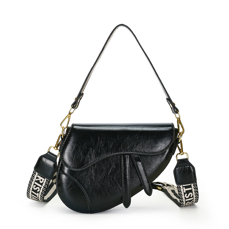 Handbag Saddle Bag Ladies Crossbody Shoulder Bag Classic Printed Leather Solid Black Designer Bag Luxury Brand Designer Bag Niche Design Casual Crossb