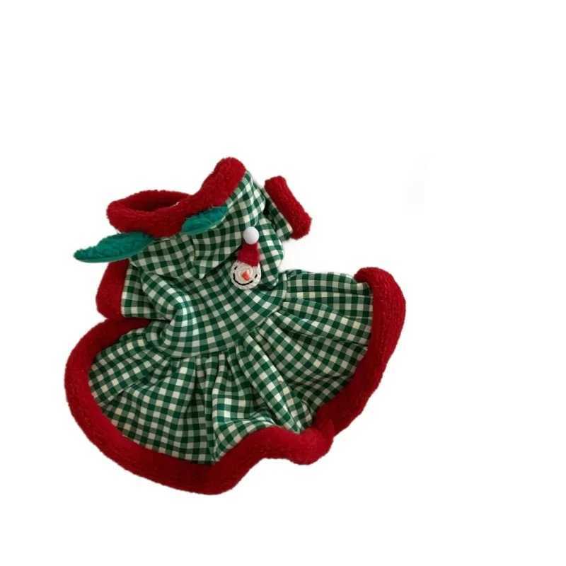 Autumn and Winter Pet Christmas Dress Little Dog Christmas Checkered Dress Pet Coat Dog Clothes for Small Dogs Puppy Clothes J251110