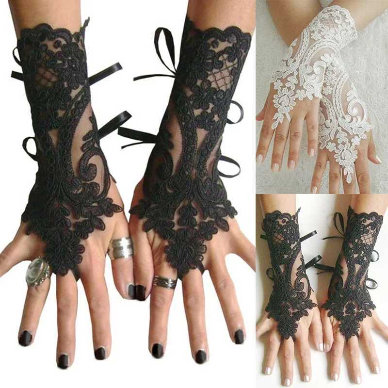 Women Wedding Fingerless Gloves Lace White Black High Quality Wedding Gloves Mittens Accessory Girl Party Sexy Gloves Guante L251110