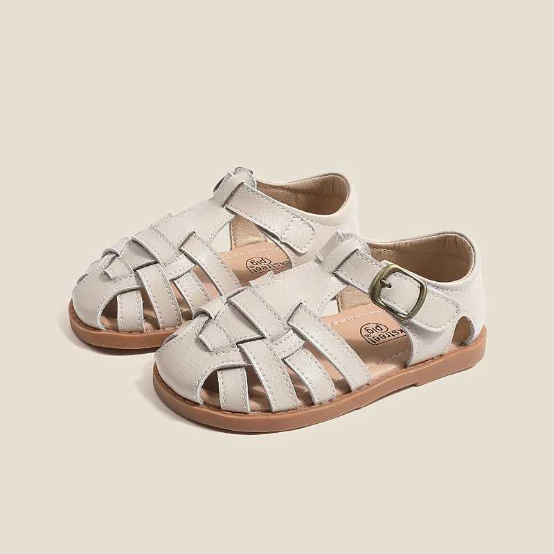 Childrens sandals girls fashionable Roman woven genius leather sandals anti slip soft sole summer shoe sizes 22-31 Z250410