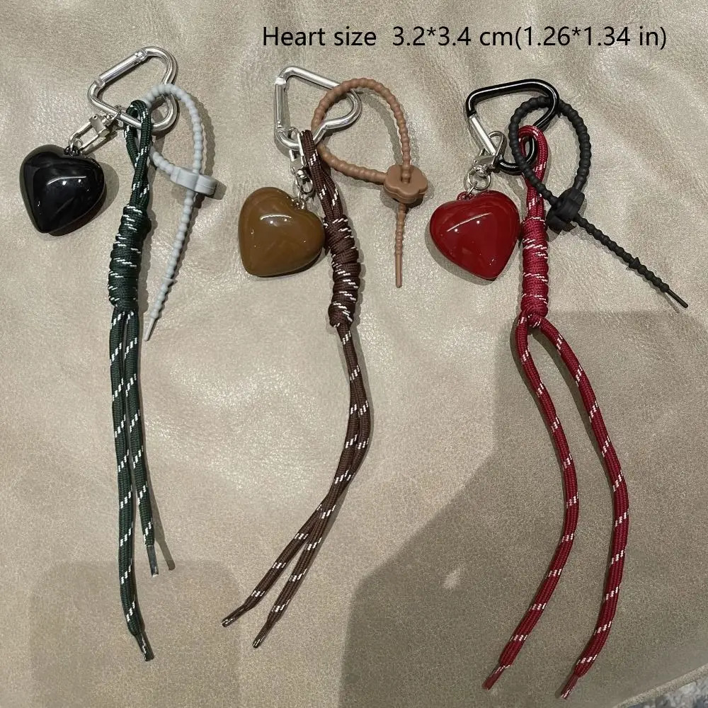 Fashionable Heart Leather Rope Keychain Handmade Y2K Bag Pendant Ornaments Cherry Bow Mobile Phone Lanyard Gifts 251110