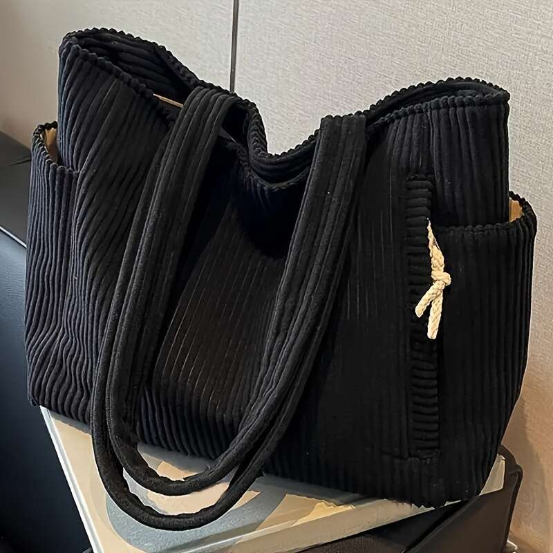 New Corduroy Suede Pluh Fluffy Fabric Large Capacity Women' Tote Shoulder Bag Short Trip Daily Commuting Shopping Travel Vacation Suitable for Ha