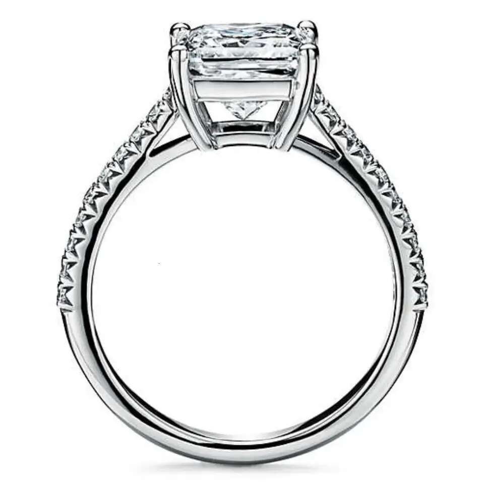 100% 14k 18k White Gold 1ct DEF Color VS CVD HPHT Princess Cut Engagement Wedding Lab Grown Diamond Band Ring Christmas Gift IGI