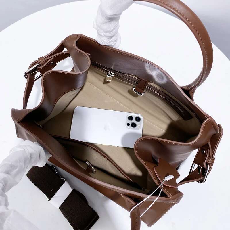 Genuine Leather The Tote Bags For Women Designer Handbag Purses 2024 New In First Layer Cowhide Large Top Handle Shoulder