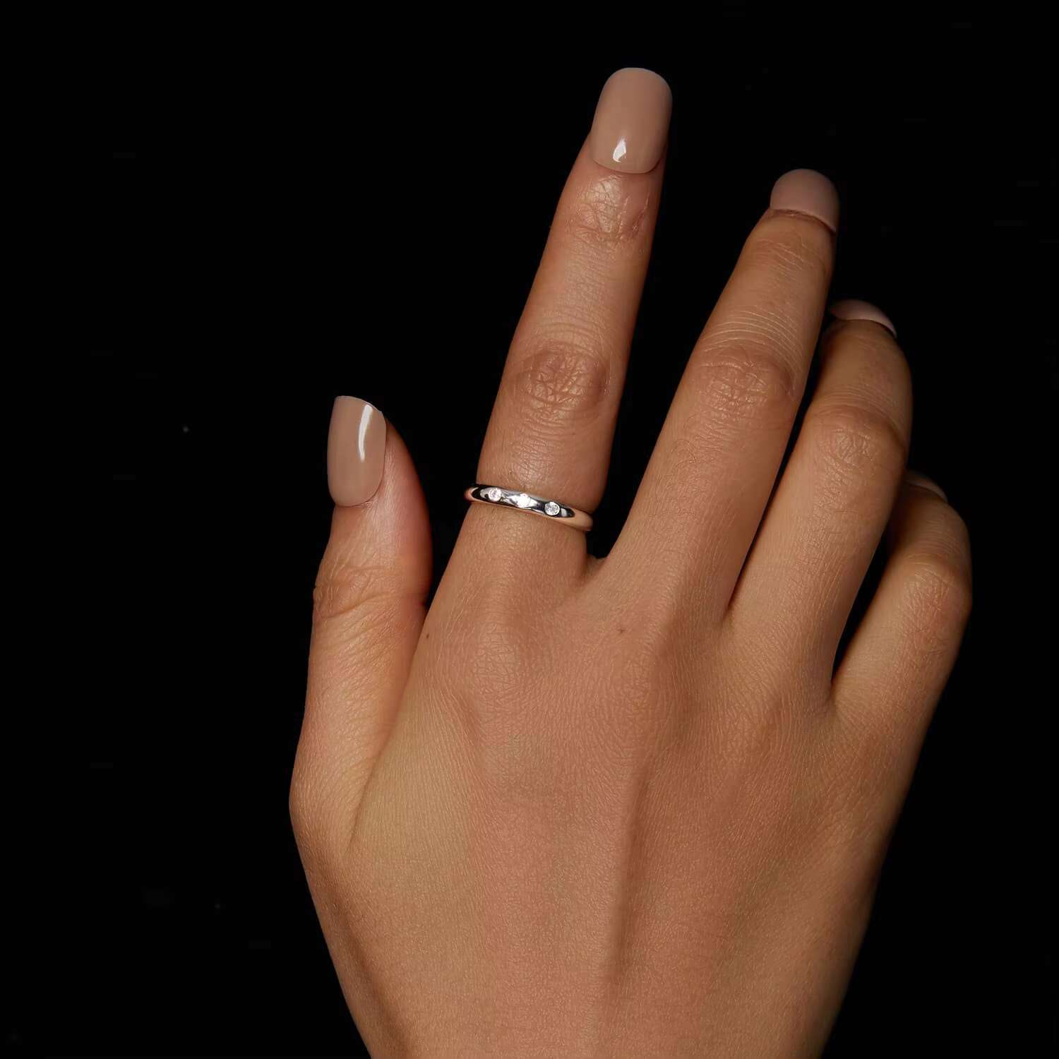 Wholesale Simple and Versatile 925 Sterling Silver Plated Platinum Light Luxury Ring Jewelry Mosang Stone Ring for Women