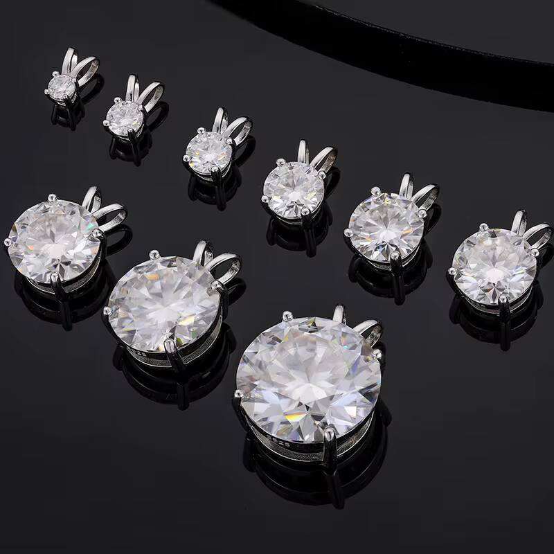 Local US Stock Hot Sale Fine Jewelry Gift Solid 925 Sterling Silver VVS Moissanite Diamond Solitaire Pendant Necklace for Women