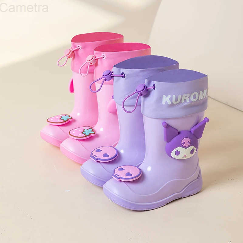 Sanrio Sanrios Cartoon child Rain boots Boy Anti-slip Girl student Water shoes water proof rain boots kids Kuromi Anime figure H251110