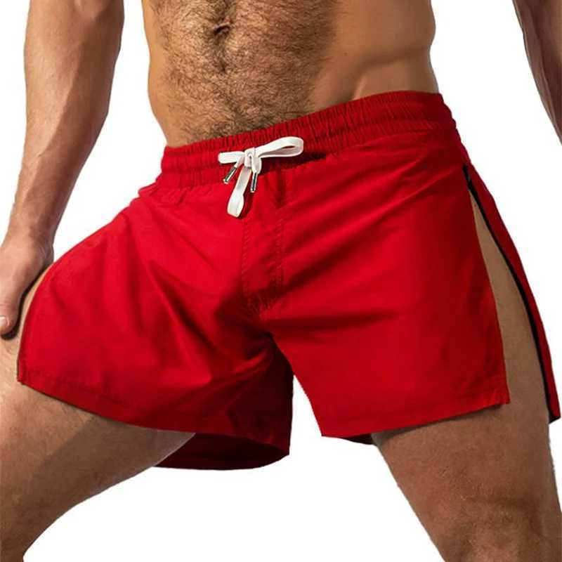 Summer sports shorts mens sports shorts quick drying running gym beach jogging bottom mens fitness training side zipper shorts X250410