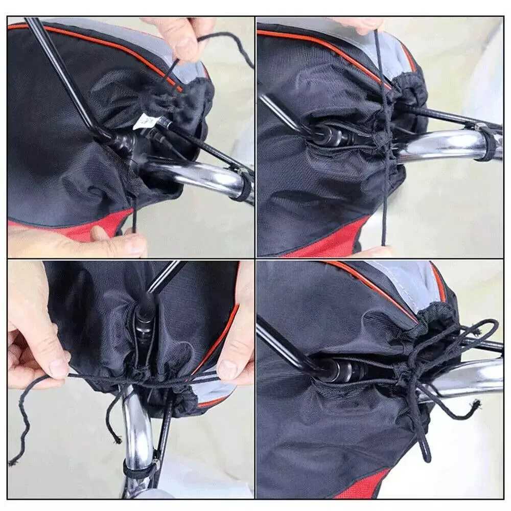 Thickened Motorcycle Windproof Gloves With Reflective Strips Waterproof Scooter Warm Handle Muffs Cold Protection S25118