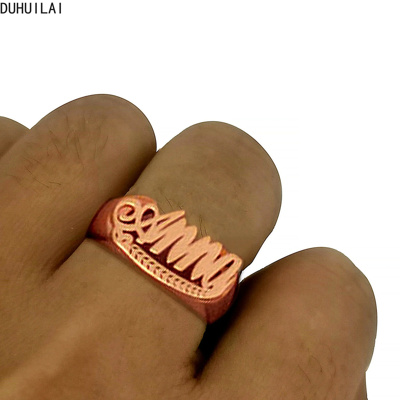 Personalized Men And Women Universal Stainless Steel Name Thick Wide Wedding Ring High Quality Jewelry 250409