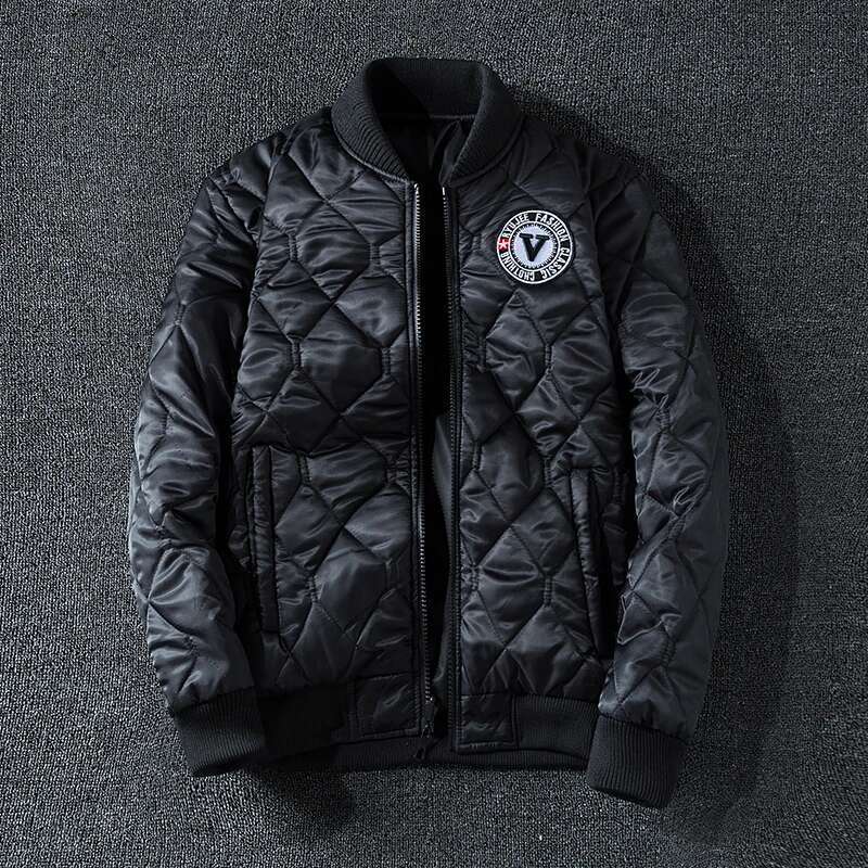 Winter Bomber Military Pilot Badge Fashion Double Side Wear Motorcycle Jacket Autumn Youth Men Clothing Pocket