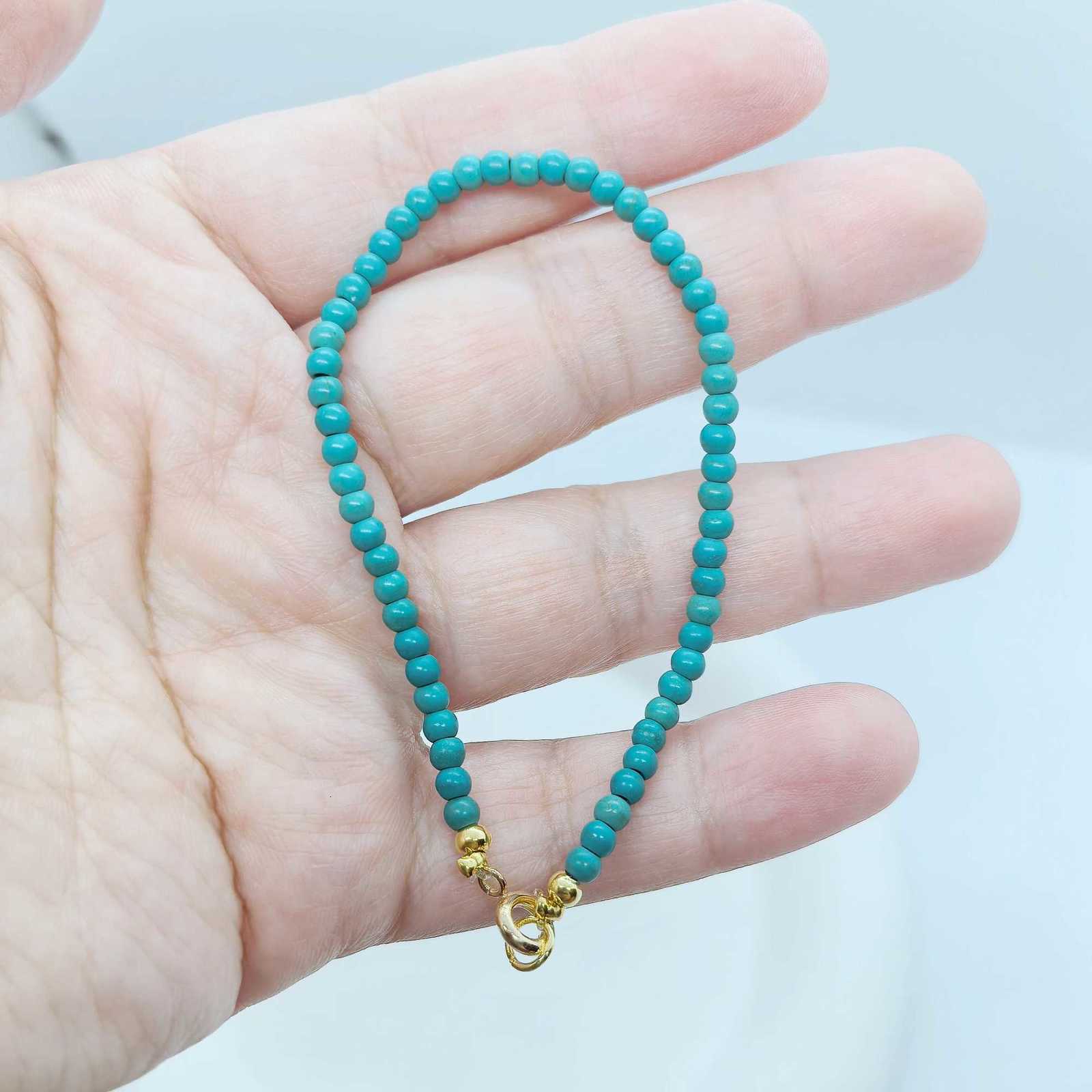 New Ultra Fine Turquoise Bracelet for Women Summer Beads Birthday Gift Vintage TurquoiseT251110