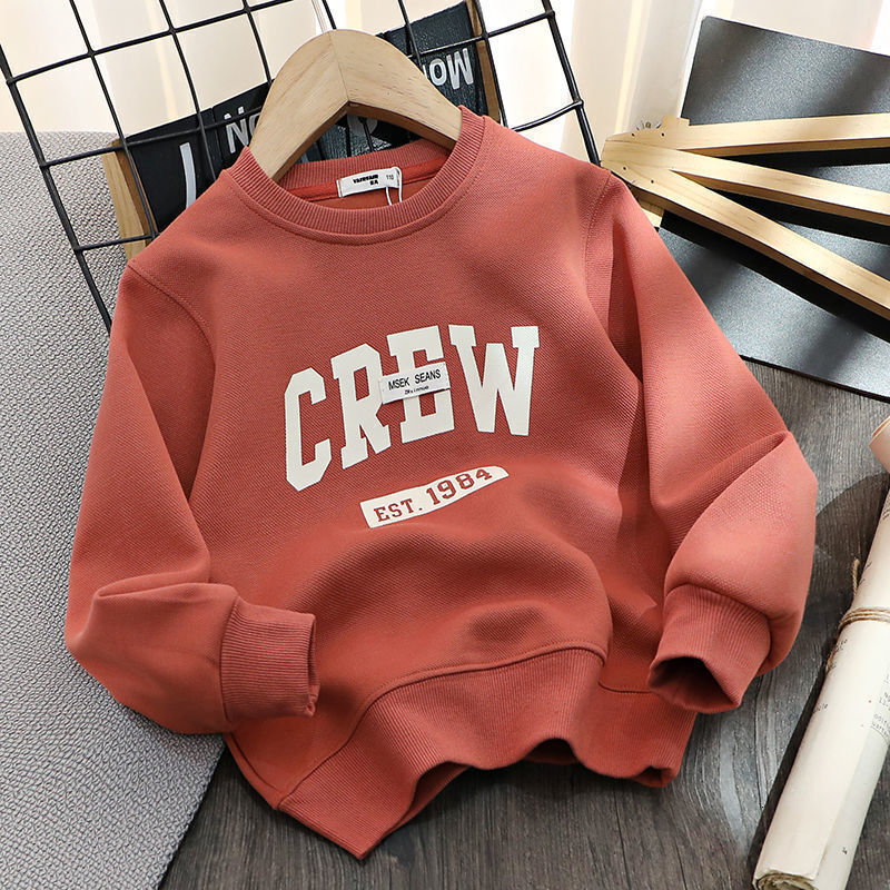 GS- Ddmyshoesvip Cotton Clothing Boys Letter Printed Hoodie Large Children S Loose Versatile Casual Western Style T Shirt Spring And Autumn Thin Top