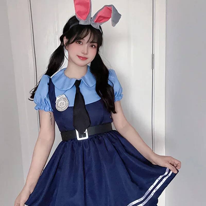 Zootopia for Women Anime Judy Hopps Cartoon Joint Style Dress Cosplay Maid Rabbit Cloth