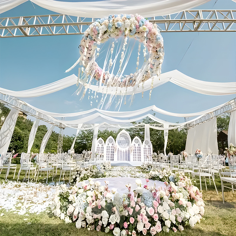 Wedding Decorations Romantic Floral-Decorated Wedding Party Arch for Outdoors Celebrations