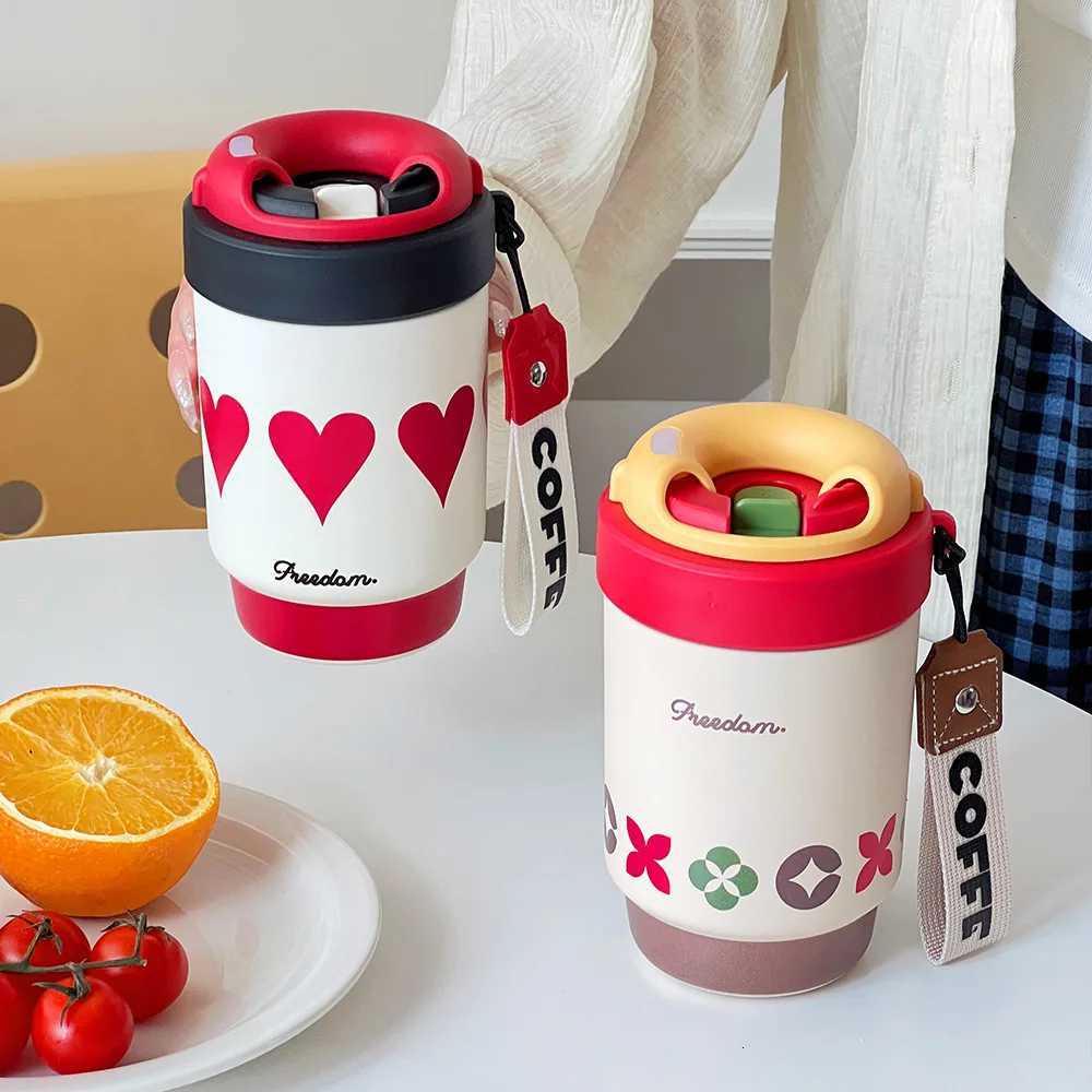 Fashionable cup Twist-off Lid Double-drink Creative Coffee Cup High Appearance Ll New Insated Cup Portable Cute and Simple Water Cup Y251110