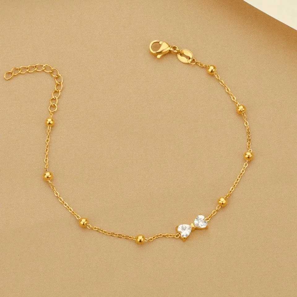 316L stainless steel bow shiny zircon bracelet for women fashion temperament jewelry giftT251110