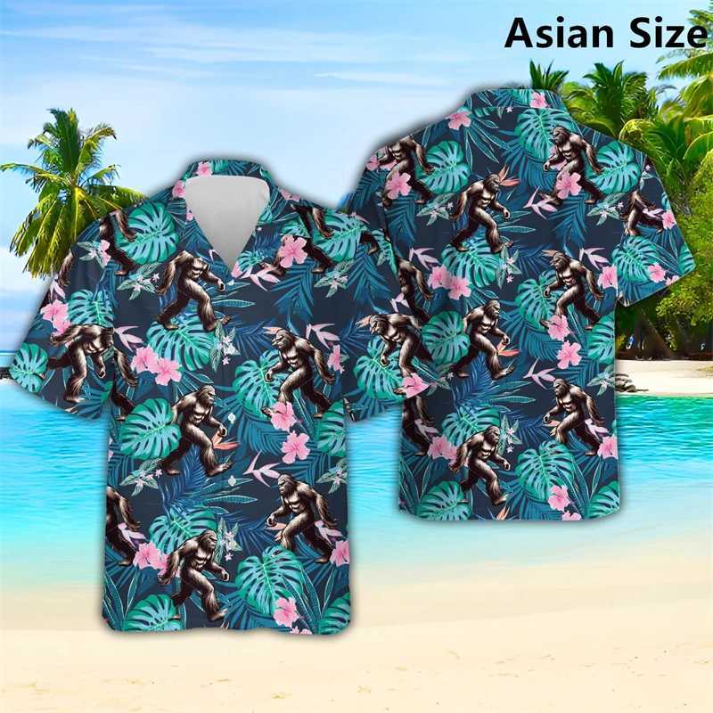 Fashionable Shape Hawaiian Mens Shirt Summer Trend Collar Button 3D Printed Shirt Cool Street Clothing Oversized CHIldrens Shirt X250410