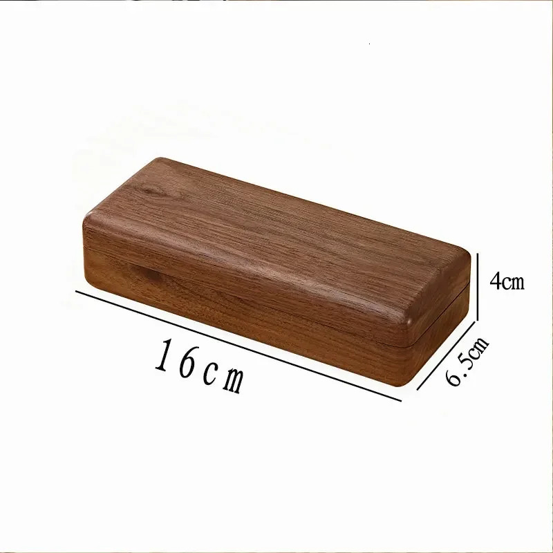 Vintage Solid Wood Glasses Box Creative Black Walnut Glasses Box Portable Myopia Business Glasses Storage Box 250409