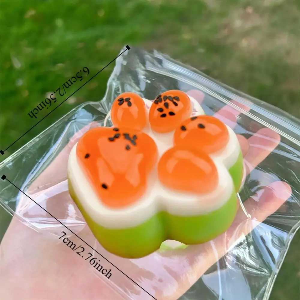 New Arrival Squishy Squeeze Toy Cat Paw Simulated Watermelon Pinch Toy Slow Rebound Relief Gift Decompression Toy for Adult Kids T250410