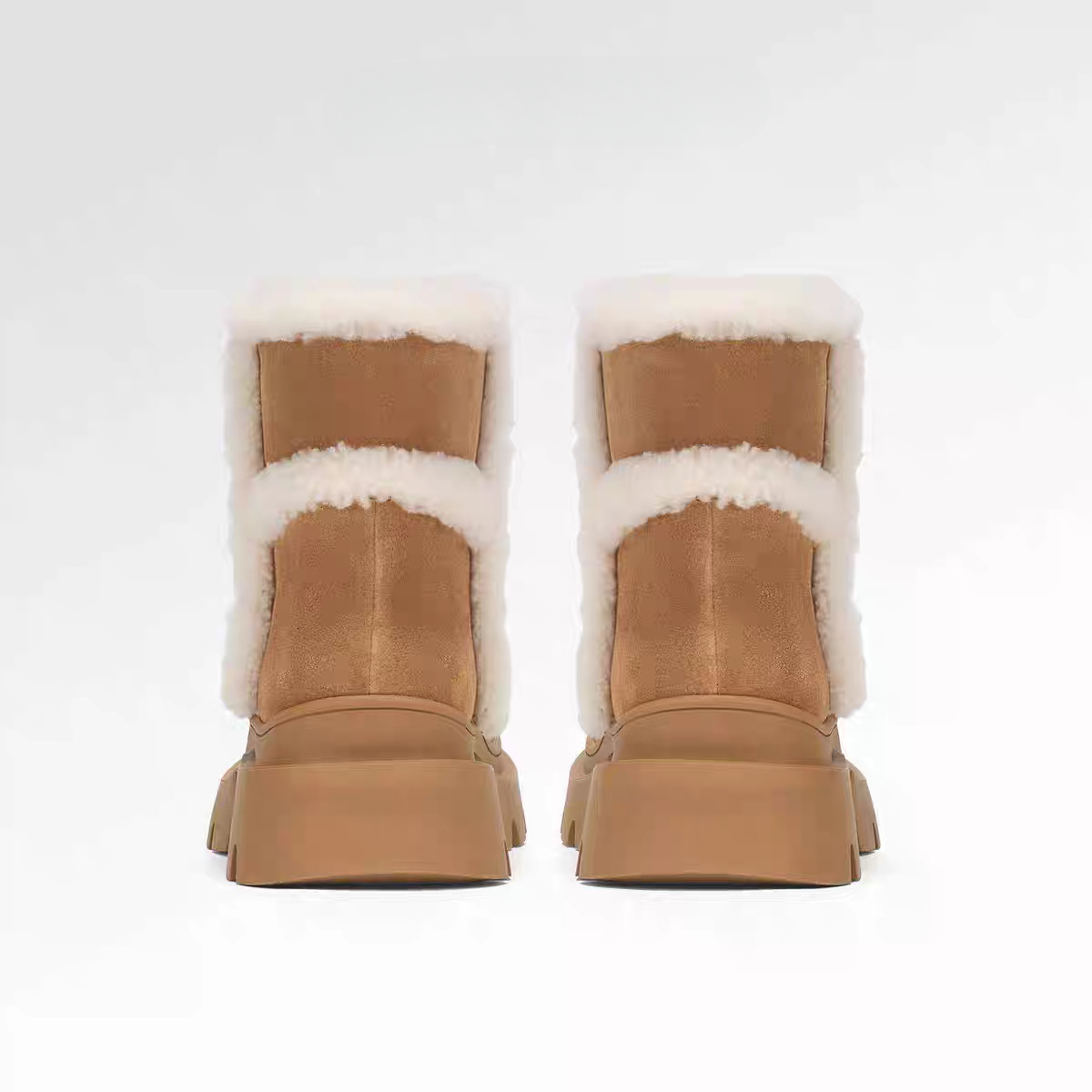 Designer's autumn and winter new thick soled wool lined midsole snow boots, warm cotton women's shoes, designer shoes