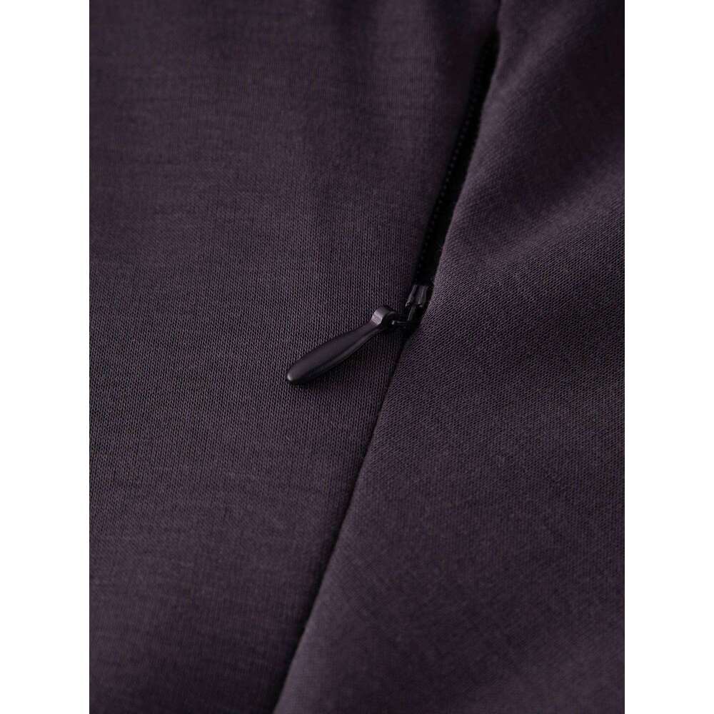 ZIQIAO Women Solid Long 2025 Summer New Casual Round Neck T-Shirt Dresses Grey Short Sleeve X-Line Dress 25Zq92026