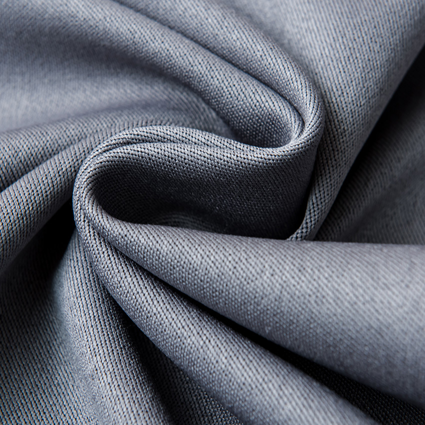 A952 full blackout curtain cloth new Chinese style soundproof living room bedroom solid color splicing cotton and linen finished curtain