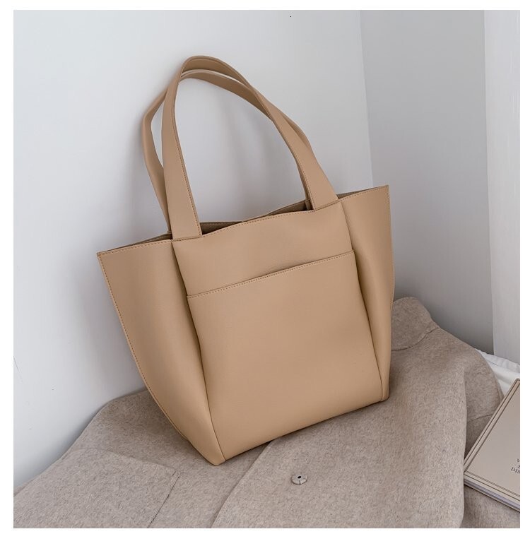 Spring Style Women Elegant Commuter Soft Leather European and American New Fashion Versatile Handheld Tote Bag