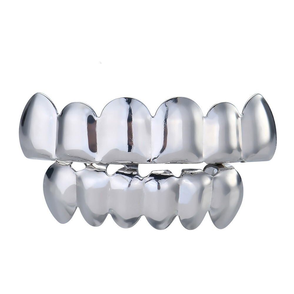 Gold Plated teeth hip hop braces smooth gold braces singer trendy decorative braces grinlz Halloween