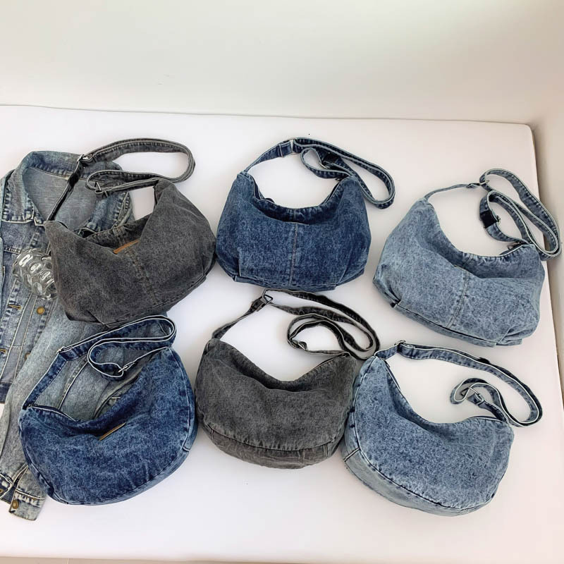 Women's New Shoulder Simple Ladies Cross-border Denim Dumpling College Student Fashion Canvas Bag