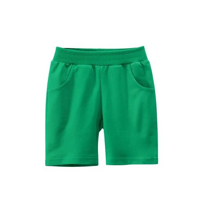 Summer 2025 childrens cotton shorts boys and girls solid color childrens underwear pockets childrens beach shorts sports pants baby Z250410